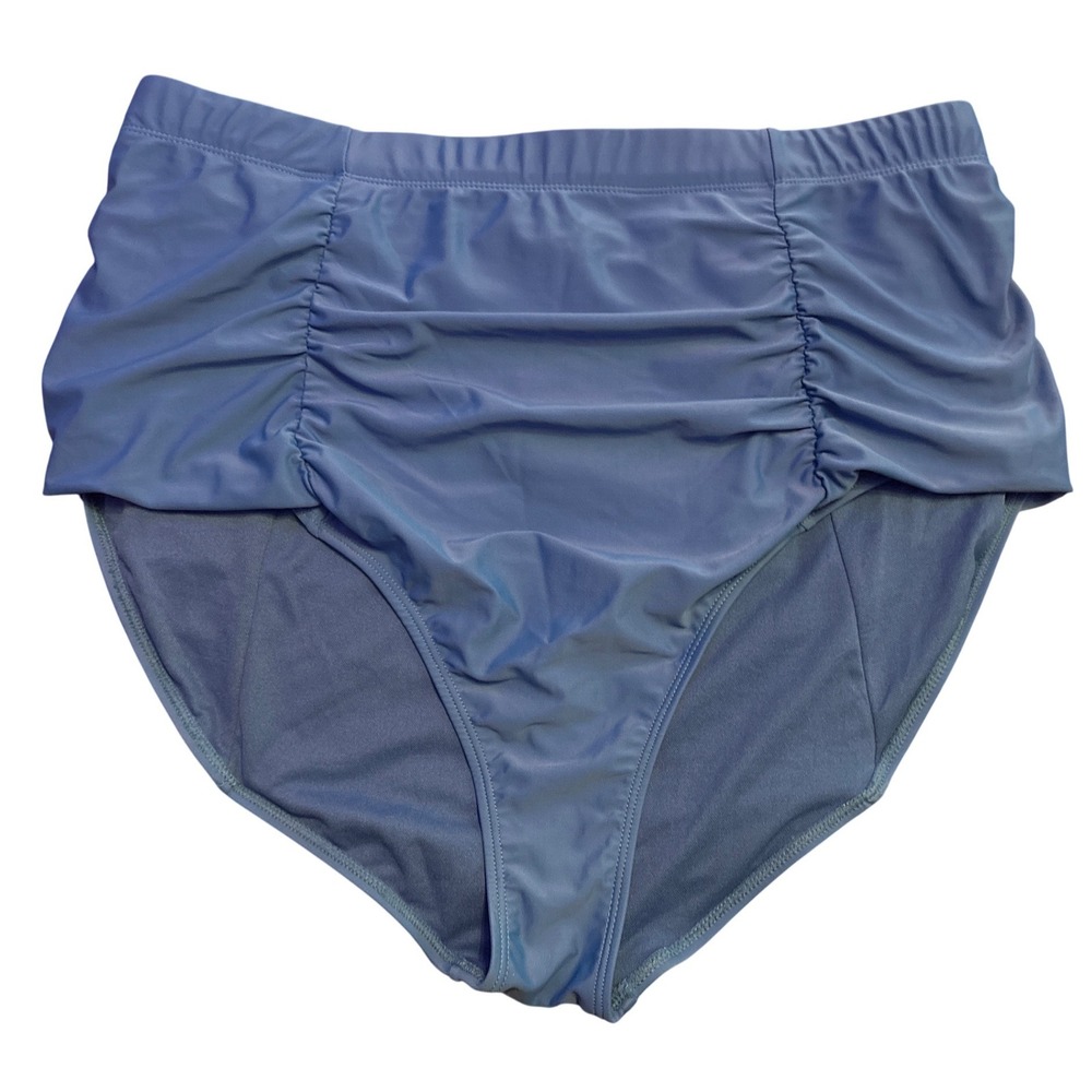 NEW Joe Boxer Royal Blue Ruched High Waist Bikini Bottom Plus Size 2X
